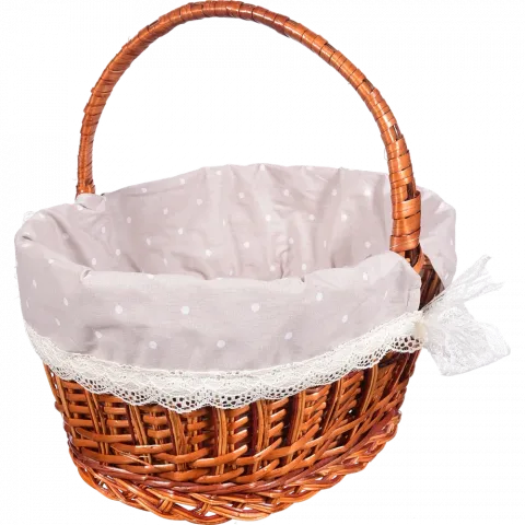Кошик плетений/текст/мереж Горошок/бежевий 2 38х25х17 см