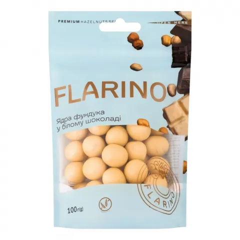 Фундук Flarino 100 г д/пак. у білому шоколаді