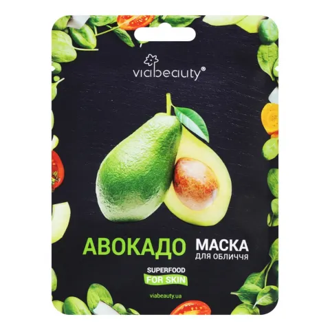 Маска VIA BEAUTY Зволожувальна тканинна з олією авокадо