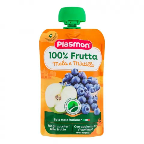 Пюре Plasmon 100 г Яблуко та лохина з віт. С