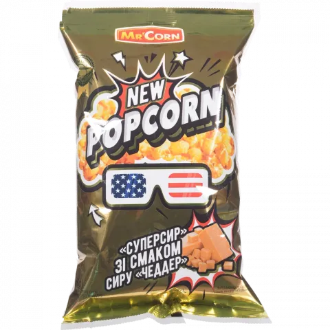 Попкорн Mr`Corn 80 г Суперсир зі смаком сиру Чеддер
