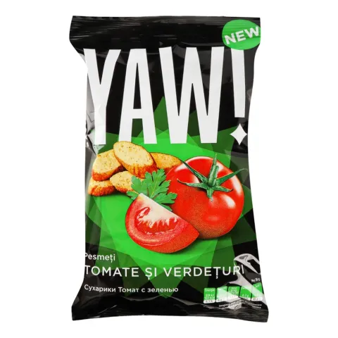 Сухарики YAW! 60 г зі смаком томатів з травами