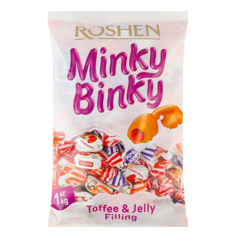 Цукерки Рошен ірис Minky Binky з желейною начинкою ваг.