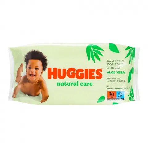 Серветки вологі Huggies 56 шт. Natural Care Алое