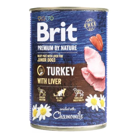Корм д/собак Brit Premium by Nature 400 г з/б з індичкою та індюшиной печінкою