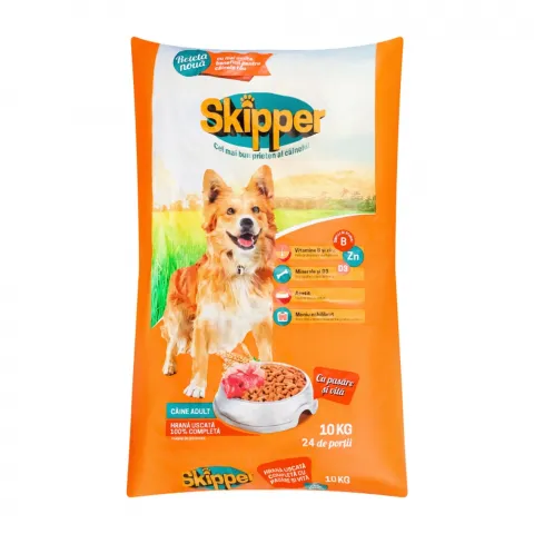 Корм д/собак Skipper 10 кг з куркою та яловичиною