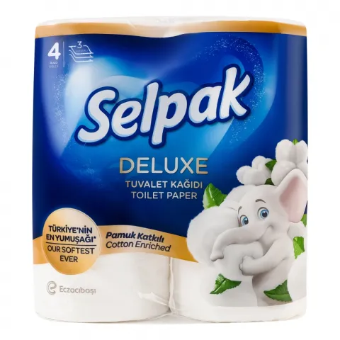 Туал. папір Selpak 4 шт. Deluxe білий 3 шар.