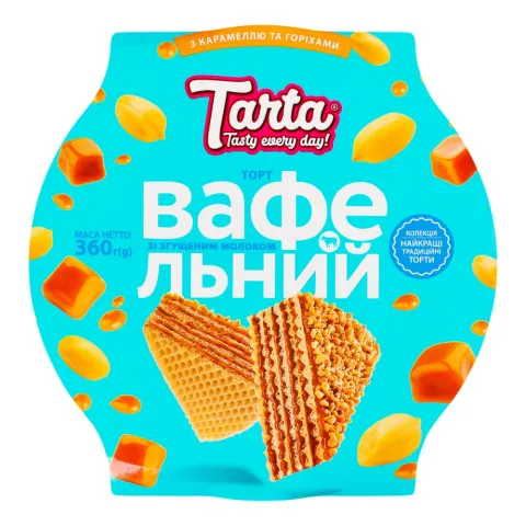 Торт Tarta 360 г Ваф. зі згущ. молоком карамельно-арахісовий