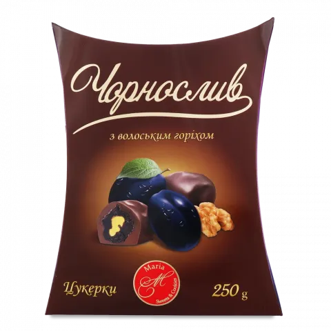Цукерки Марія 250 г Чорнослив з горіхом в глазурі