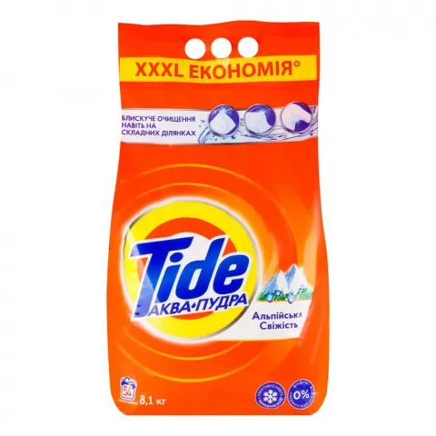 Порошок Tide 8,1/9 кг автомат Аква-Пудра Альпійська свіжість
