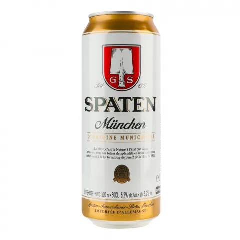 Пиво Spaten Munchen 0,5 л з/б Hell