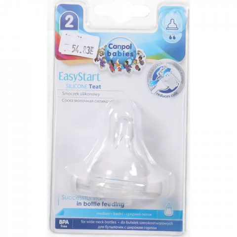 Соска Канпол силікон. до пляш. з широк. отвором EasyStart 1 шт. середня