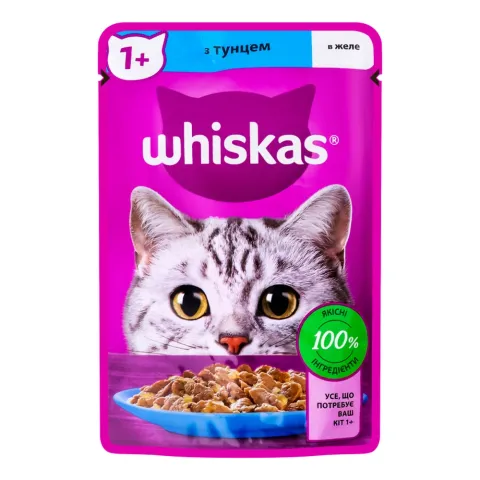 Корм д/котів Віскас 85/100 г пак. Тунець в желе
