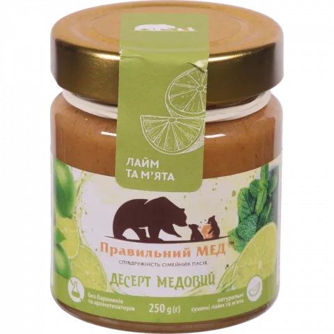 Мед Правильний мед 250/260 г скл. з лаймом і м`ятою