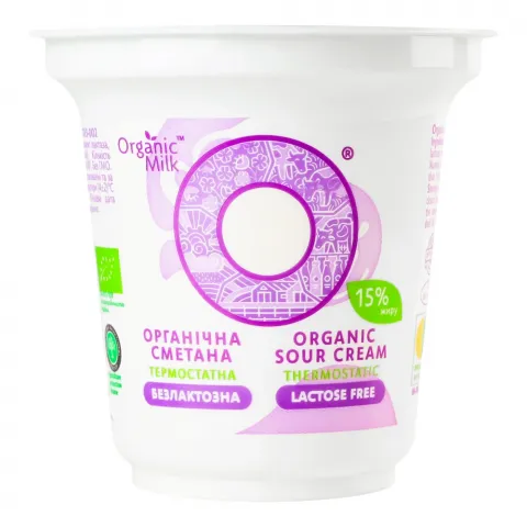 Сметана Organic Milk 15 250 г Органічна без лактозна