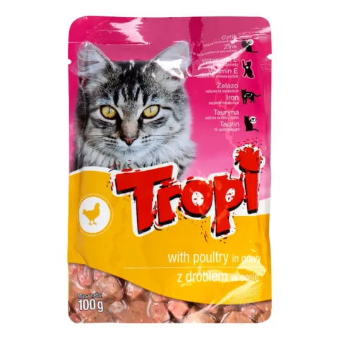 Корм д/котів TROPI 100 г пак. з куркою (Польща)