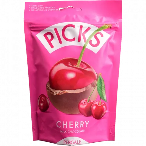 Драже PICKS 90 г Вишня в молочному шок. (Литва) И374