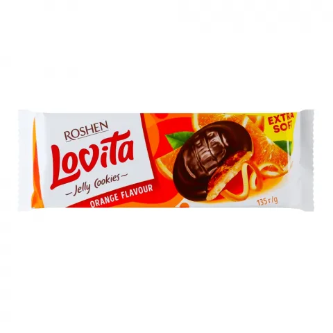 Печ Рошен Karolina/Lovita 135 г з желейною начин. зі смаком апельсина