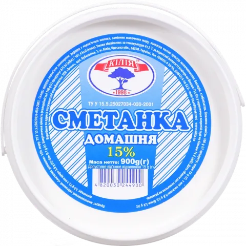 Сметанний продукт Кілія 15 0,9 кг відро