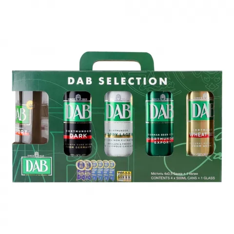 Набір Пиво DAB 4х0,5 л з/б + келих