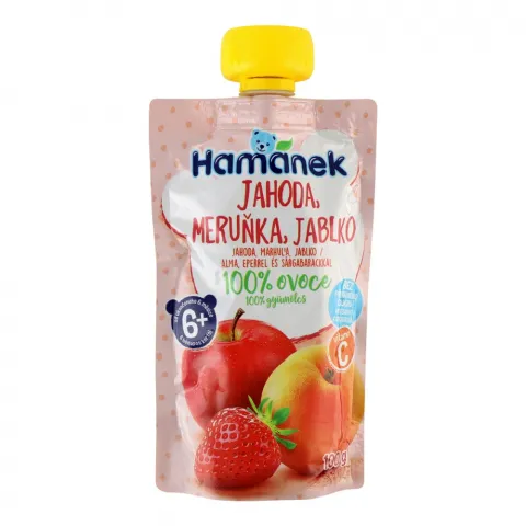 Пюре Hamanek 100 г яблуко з полуницею та абрикосом
