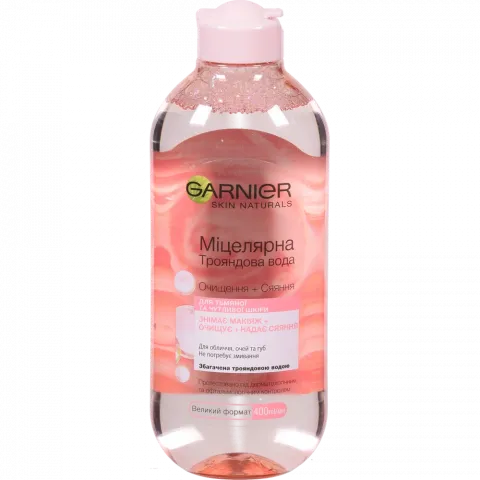 Вода міцелярна Garnier 400 мл Sk.Nat. з трояндовою водою д/очищення шкіри обличчя