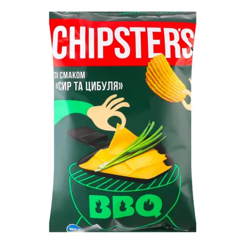 Чипси Chipster`s 120 г смаком сиру та цибулі