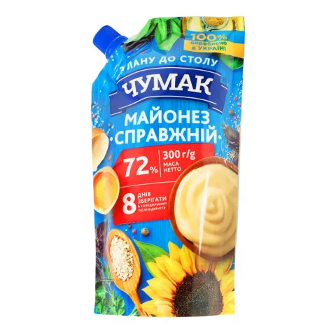 Майонез Чумак 300 г д/пак. Справжній 72