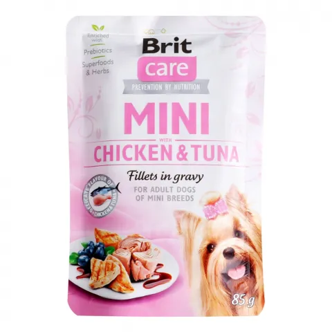 Корм д/собак Brit Care Mini 85 г пак. з філе курки і тунця в соусі
