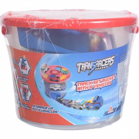 Іграшка TransRacers Автотрек-відро з машин. 6 шт. 6586372