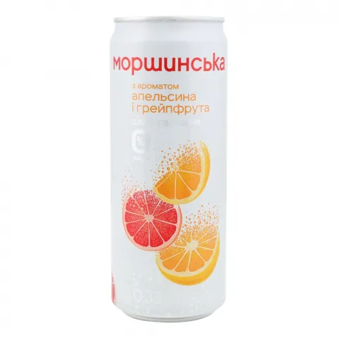 Вода Моршинська 0,33 л з/б сл./газ. з ароматом Апельсин-Грейпфрут