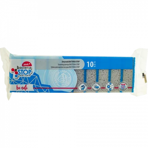 Губка для посуду YORK BACTERIA STOP 10 шт. 034010