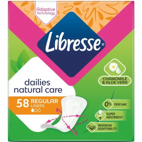 Прокладки щоден. Libresse 58 шт. Natural Care Normal Mu