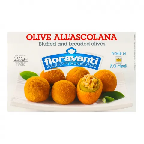 Оливки Алласколана Fioravanti 250 г Кульки паніровані