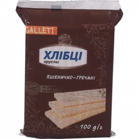 Хлібці Galleti 100 г Пшенично-гречані