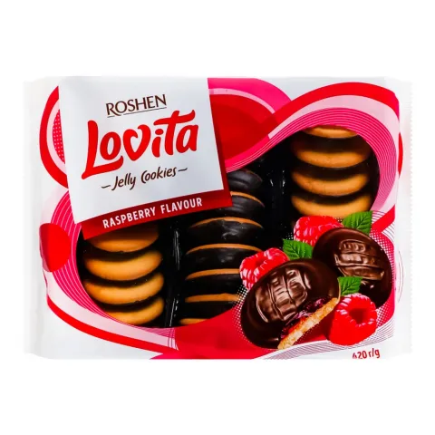Печ Рошен 420 г Lovita Jelly Cookies з желейною начин. зі смаком малини