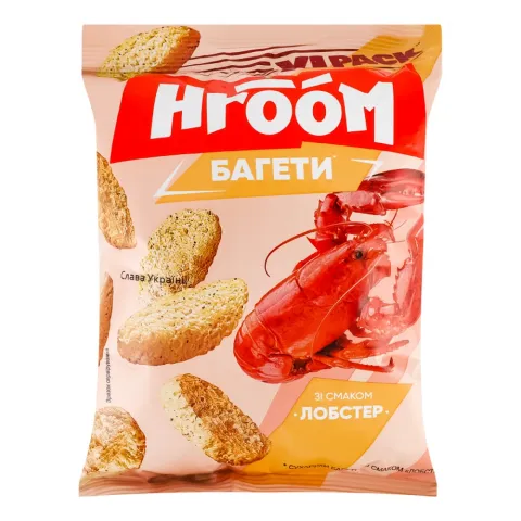 Сухарики Hroom! багет 100 г зі смаком лобстера