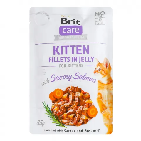 Корм д/кошенят Brit Care 85 г пауч Філе в желе Пікантний лосось
