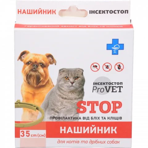 Нашийник Природа ProVET Інсектостоп д/котів і малих собак від бліх та кліщів 35 см PR020119