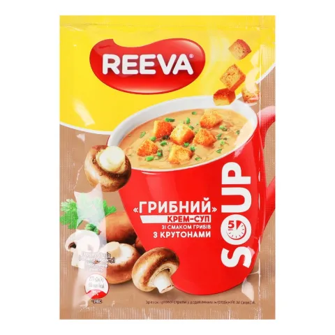 Крем-суп Reeva 15,5 г пак. зі смаком грибів з крутонами