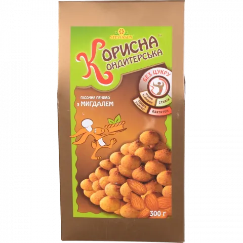 Печиво Корисна Кондитерська 300 г карт. Мигдаль