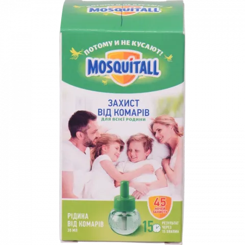 Рідина MOSQUITALL 30 мл Захист д/всієї родини 45 ночей