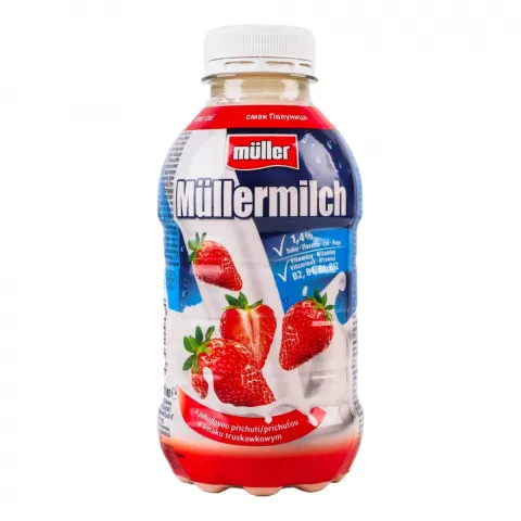 Молочний шейк Muller 400 мл Полуничний 1,4 (Німеччина)