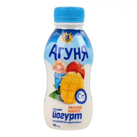 Йогурт Агуня дитяч. питний 2,7 185 г бут. яблуко-манго