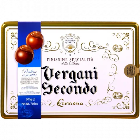Цукерки Vergani 200 г Асорті Вінтаж синя коробка з/б (Італія)