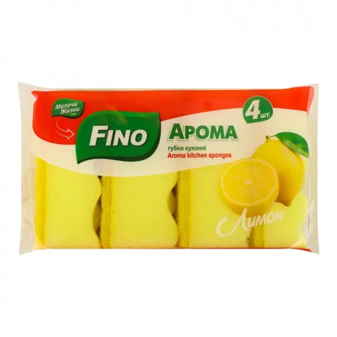 Губки кух. МЖ/FINO 4 шт. Спецефект Аромат Лимон 0426/0562