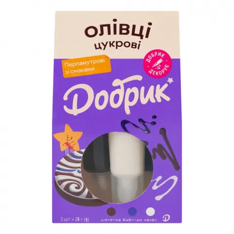 Олівці цукрові Добрик зі смаками 60 г