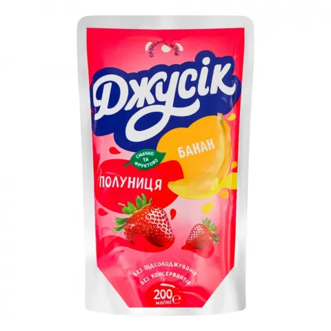 Напій б/алк. Джусік 0,2 л Бананово-полуничний