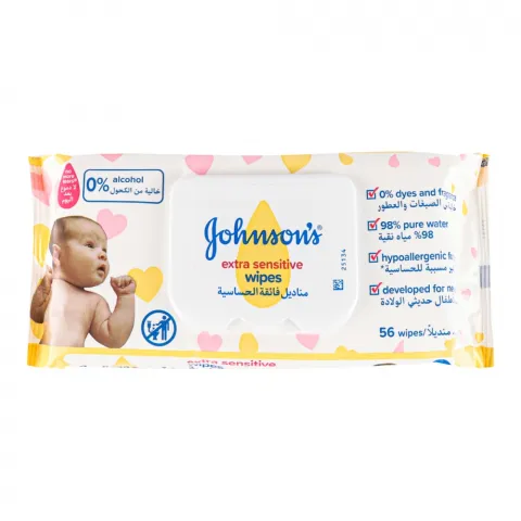 Серветки Johnson`s 56 шт. дит. Екстра ніжні