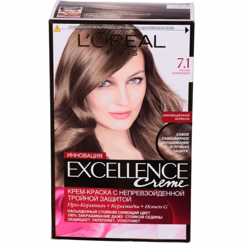 Фарба д/волосся L`Oreal EXCELLENCE 7.1 русявий попелястий